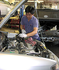 technician working on motor