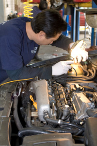 technician working on motor